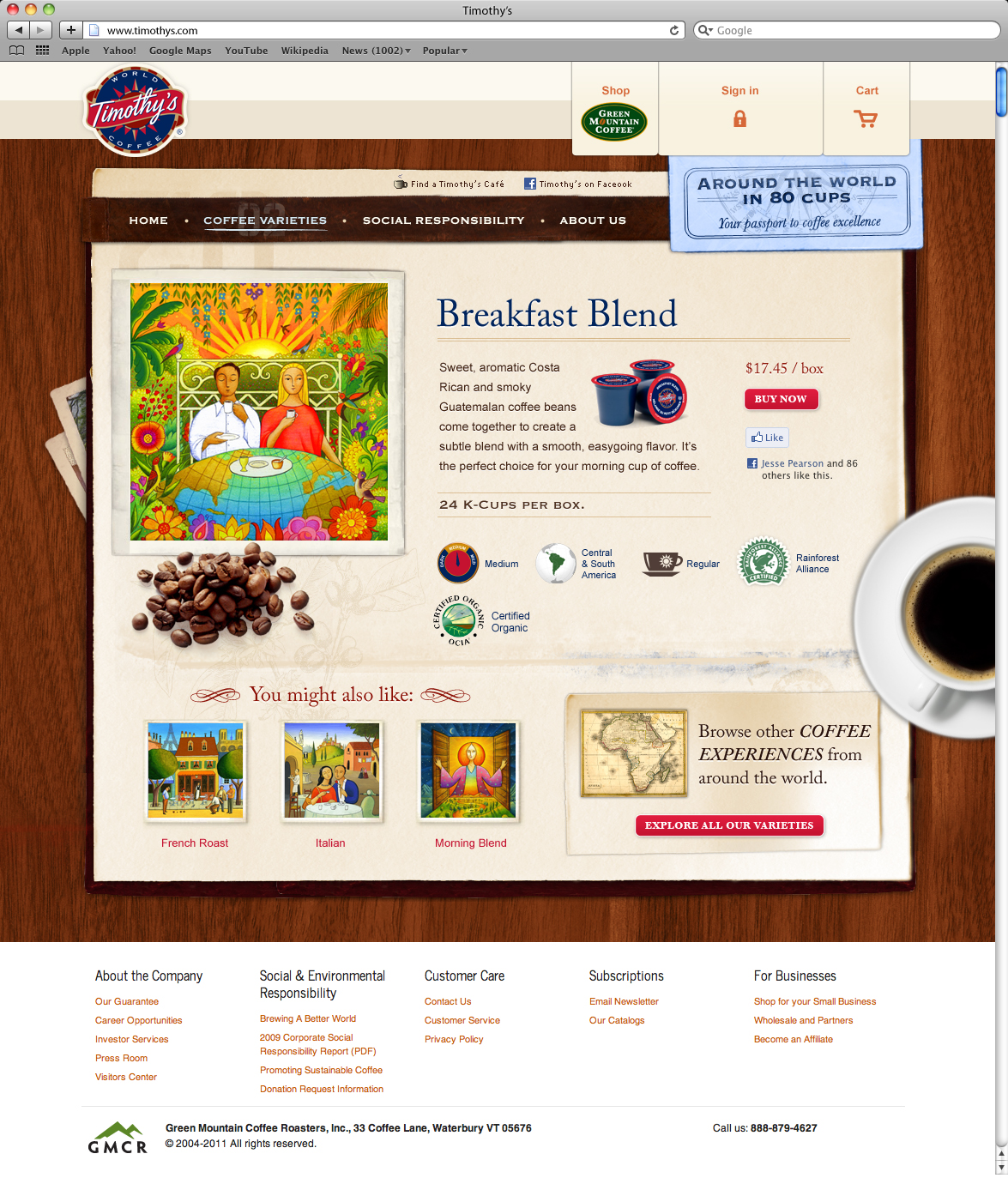 Coffee Company Web Design