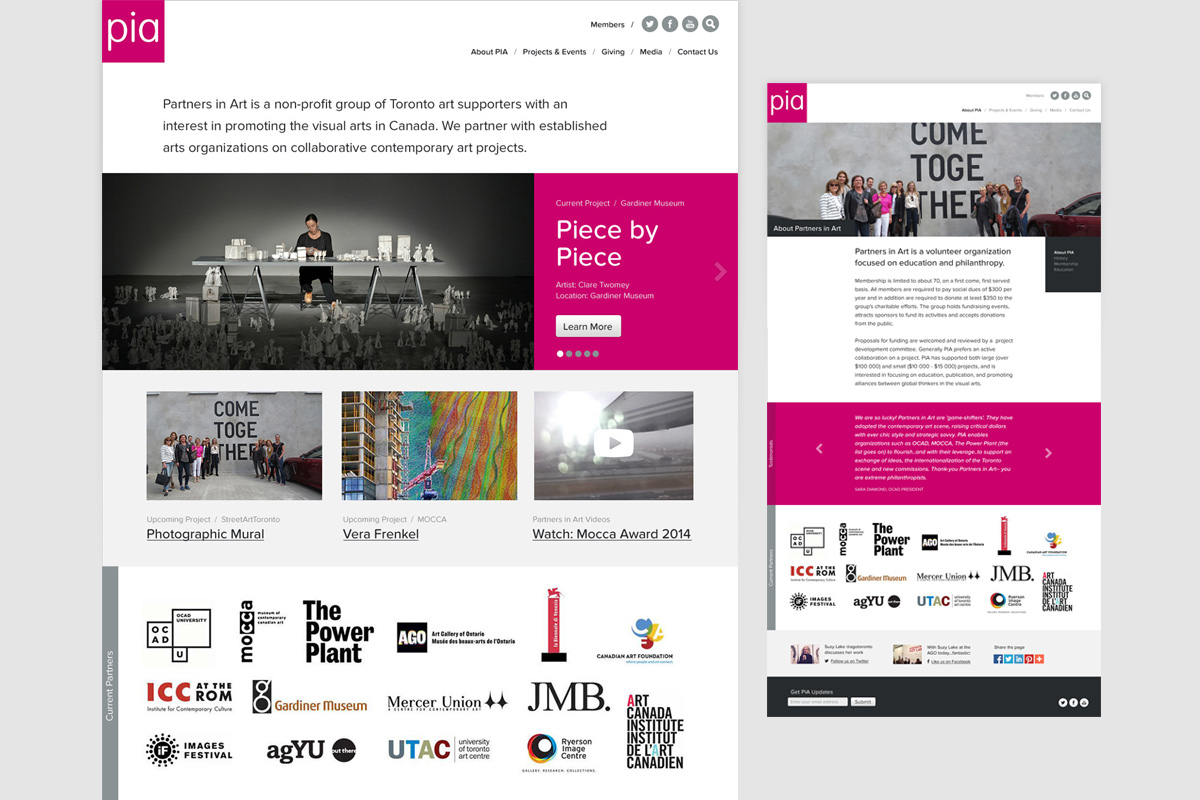 Toronto fine art foundation website design