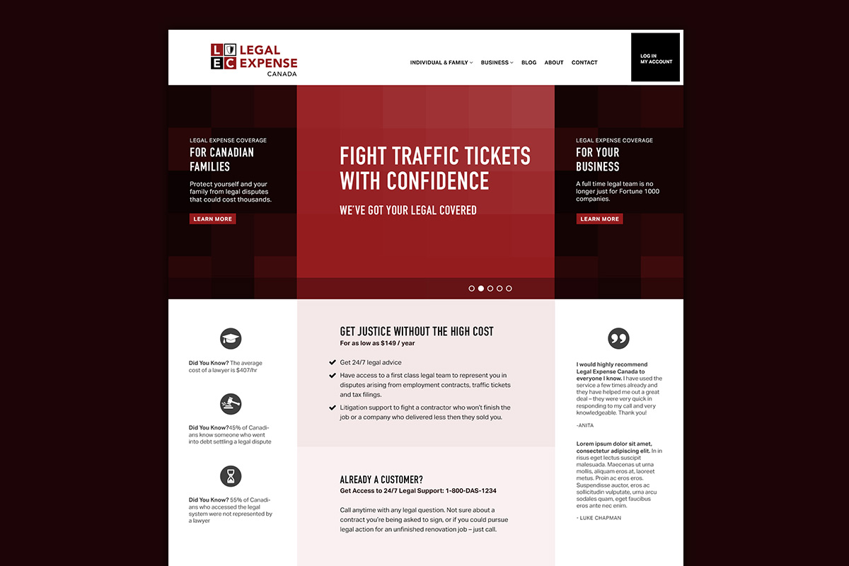 Insurance agency website design