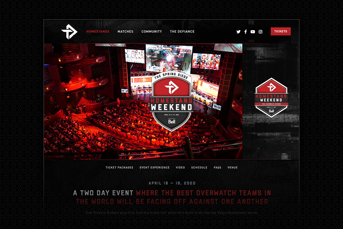 Esports website design screenshot