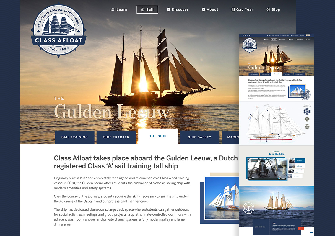 Tall ship website design