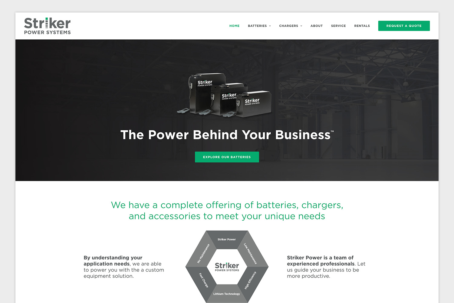 Motive Battery website design