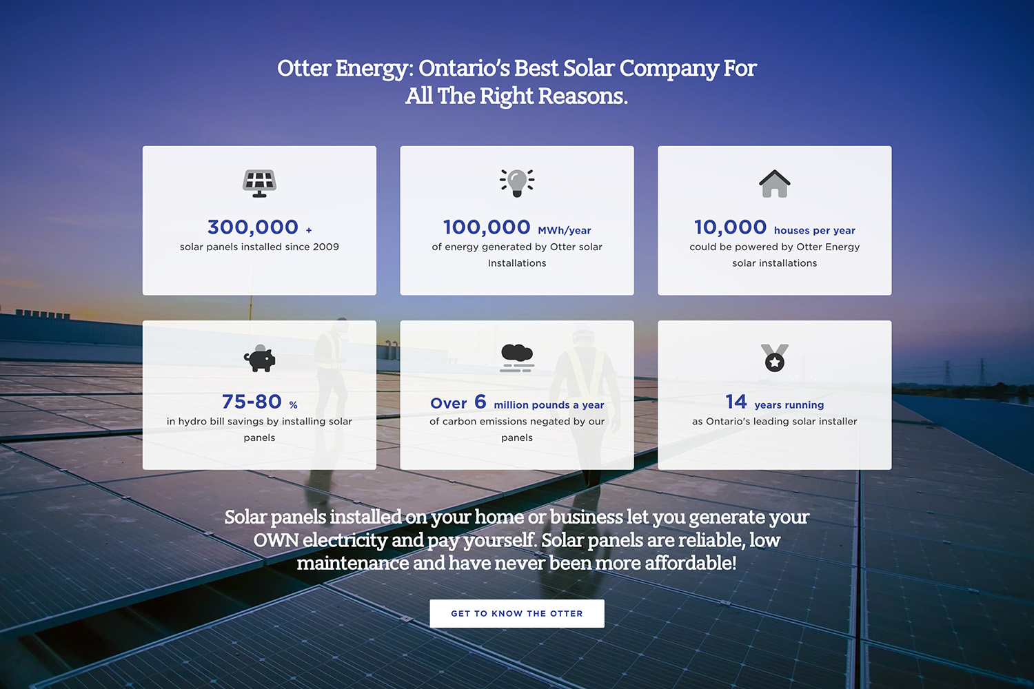 Solar Energy Company Website Screenshot