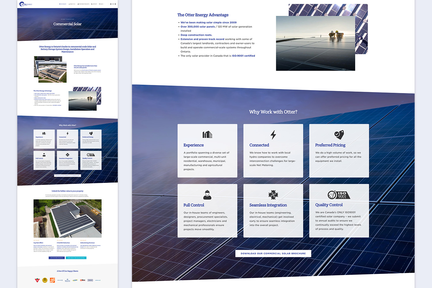 Solar Energy Company Website Screenshot