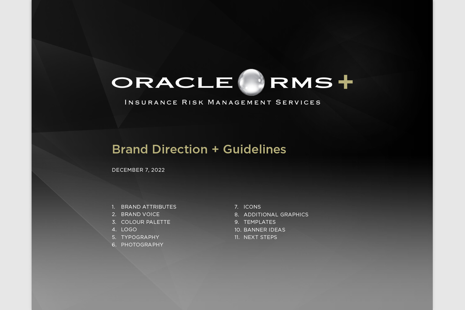 insurance agency brand deck cover page